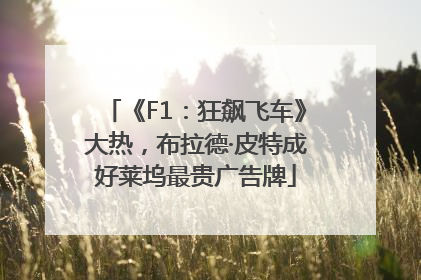 《F1：狂飙飞车》大热，布拉德·皮特成好莱坞最贵广告牌