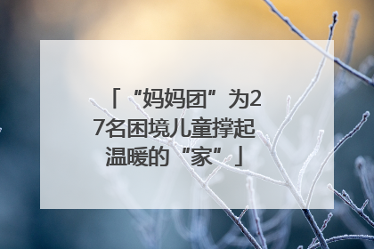 “妈妈团”为27名困境儿童撑起温暖的“家”