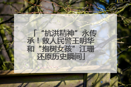 “抗洪精神”永传承！救人民警王明华和“抱树女孩”江珊还原历史瞬间