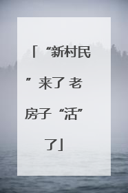 “新村民”来了 老房子“活”了