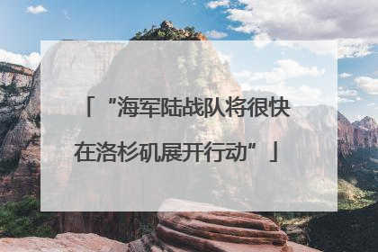 “海军陆战队将很快在洛杉矶展开行动”
