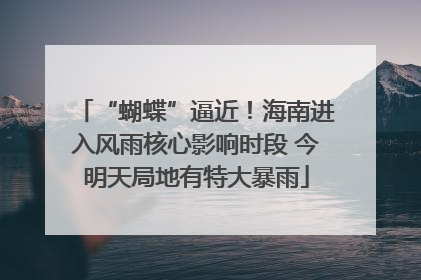“蝴蝶”逼近！海南进入风雨核心影响时段 今明天局地有特大暴雨