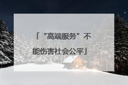 “高端服务”不能伤害社会公平
