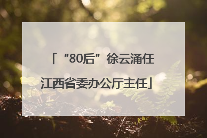 “80后”徐云涌任江西省委办公厅主任