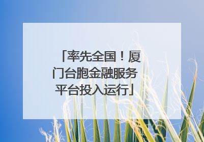率先全国！厦门台胞金融服务平台投入运行