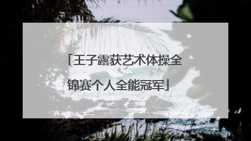 王子露获艺术体操全锦赛个人全能冠军