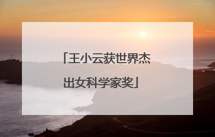王小云获世界杰出女科学家奖