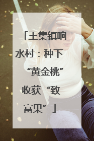 王集镇响水村：种下“黄金桃” 收获“致富果”