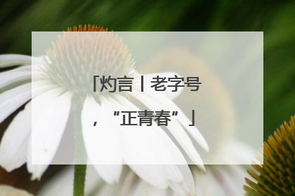 灼言丨老字号，“正青春”