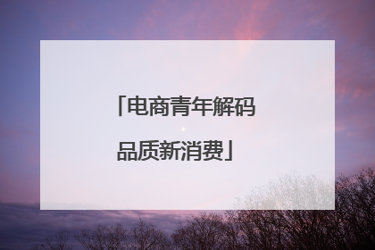 电商青年解码品质新消费