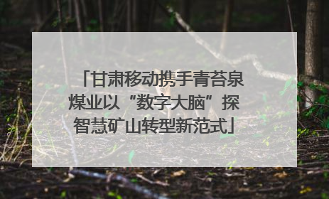 甘肃移动携手青苔泉煤业以“数字大脑”探智慧矿山转型新范式