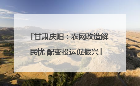 甘肃庆阳：农网改造解民忧 配变投运促振兴