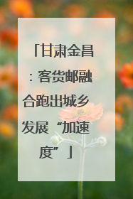 甘肃金昌：客货邮融合跑出城乡发展“加速度”