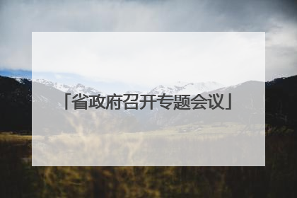 省政府召开专题会议