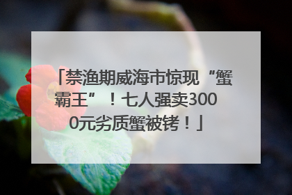 禁渔期威海市惊现“蟹霸王”！七人强卖3000元劣质蟹被铐！