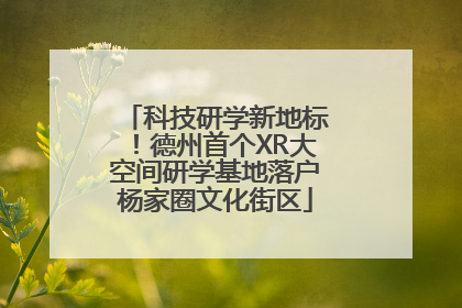 科技研学新地标！德州首个XR大空间研学基地落户杨家圈文化街区