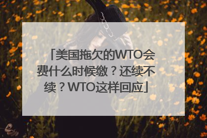 美国拖欠的WTO会费什么时候缴？还续不续？WTO这样回应