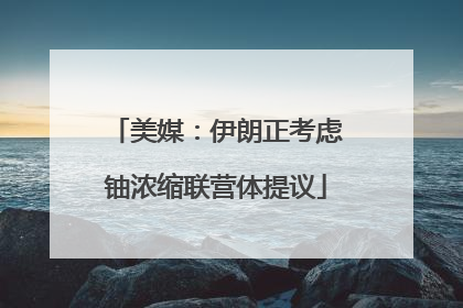 美媒：伊朗正考虑铀浓缩联营体提议