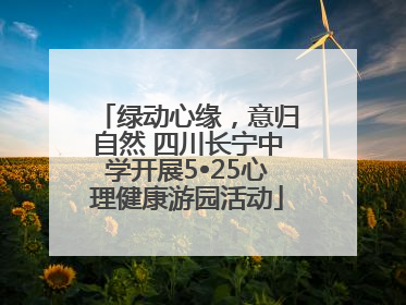 绿动心缘，意归自然 四川长宁中学开展5•25心理健康游园活动