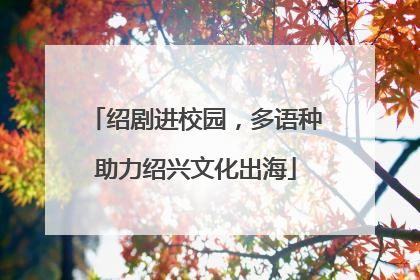 绍剧进校园，多语种助力绍兴文化出海