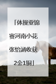 体操亚锦赛河南小花张怡涵收获2金1铜