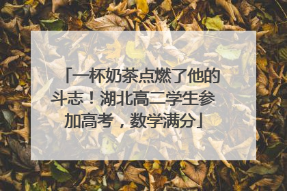 一杯奶茶点燃了他的斗志！湖北高二学生参加高考，数学满分
