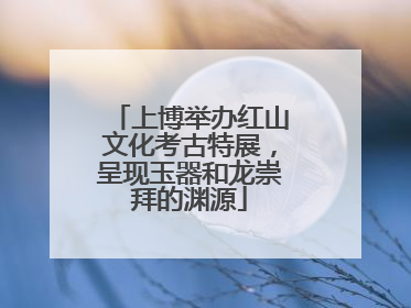 上博举办红山文化考古特展，呈现玉器和龙崇拜的渊源
