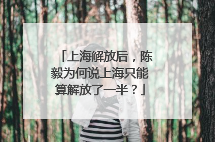 上海解放后，陈毅为何说上海只能算解放了一半？