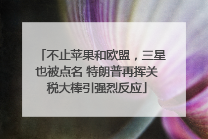 不止苹果和欧盟，三星也被点名 特朗普再挥关税大棒引强烈反应
