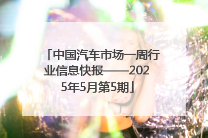 中国汽车市场一周行业信息快报——2025年5月第5期