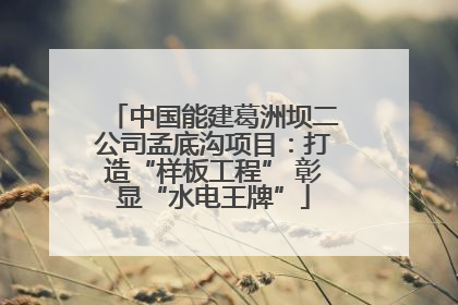 中国能建葛洲坝二公司孟底沟项目：打造“样板工程” 彰显“水电王牌”