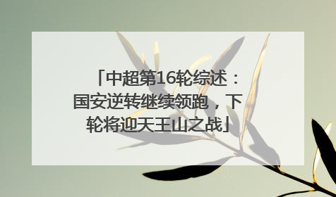 中超第16轮综述：国安逆转继续领跑，下轮将迎天王山之战