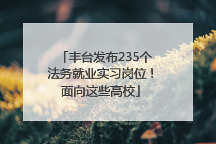 丰台发布235个法务就业实习岗位！面向这些高校