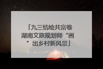九三情绘共富卷 湖南文旅规划师“画”出乡村新风景