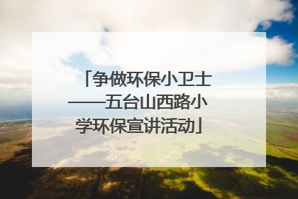 争做环保小卫士——五台山西路小学环保宣讲活动