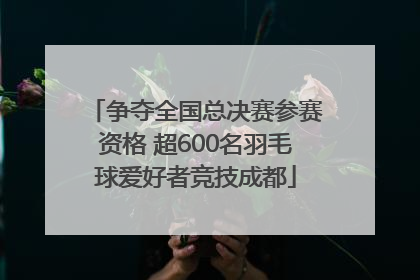 争夺全国总决赛参赛资格 超600名羽毛球爱好者竞技成都