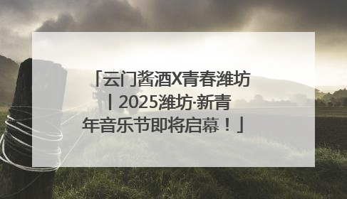 云门酱酒X青春潍坊丨2025潍坊·新青年音乐节即将启幕！