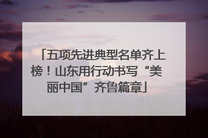 五项先进典型名单齐上榜！山东用行动书写“美丽中国”齐鲁篇章