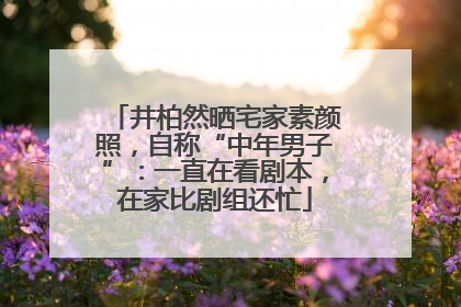 井柏然晒宅家素颜照，自称“中年男子”：一直在看剧本，在家比剧组还忙