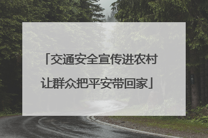交通安全宣传进农村 让群众把平安带回家