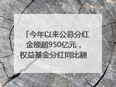 今年以来公募分红金额超950亿元，权益基金分红同比翻倍｜招财猫
