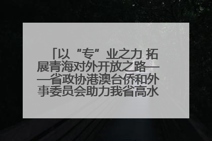 以“专”业之力 拓展青海对外开放之路——省政协港澳台侨和外事委员会助力我省高水平开放和高质量发展