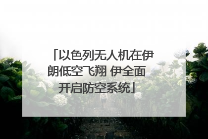 以色列无人机在伊朗低空飞翔 伊全面开启防空系统