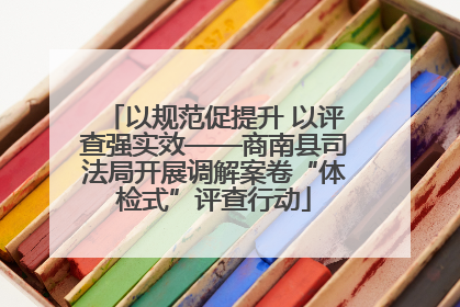 以规范促提升 以评查强实效——商南县司法局开展调解案卷“体检式”评查行动