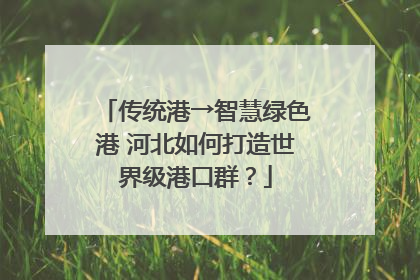 传统港→智慧绿色港 河北如何打造世界级港口群？