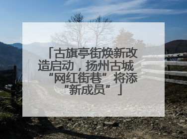古旗亭街焕新改造启动,扬州古城“网红街巷”将添“新成员”