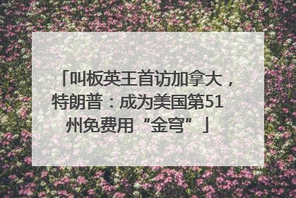 叫板英王首访加拿大，特朗普：成为美国第51州免费用“金穹”
