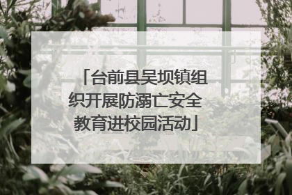 台前县吴坝镇组织开展防溺亡安全教育进校园活动