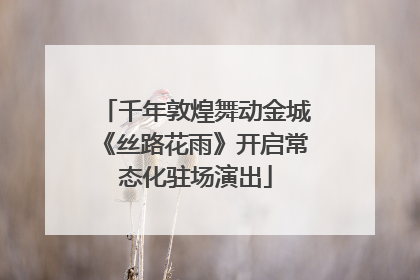 千年敦煌舞动金城《丝路花雨》开启常态化驻场演出