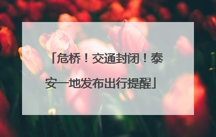 危桥！交通封闭！泰安一地发布出行提醒
